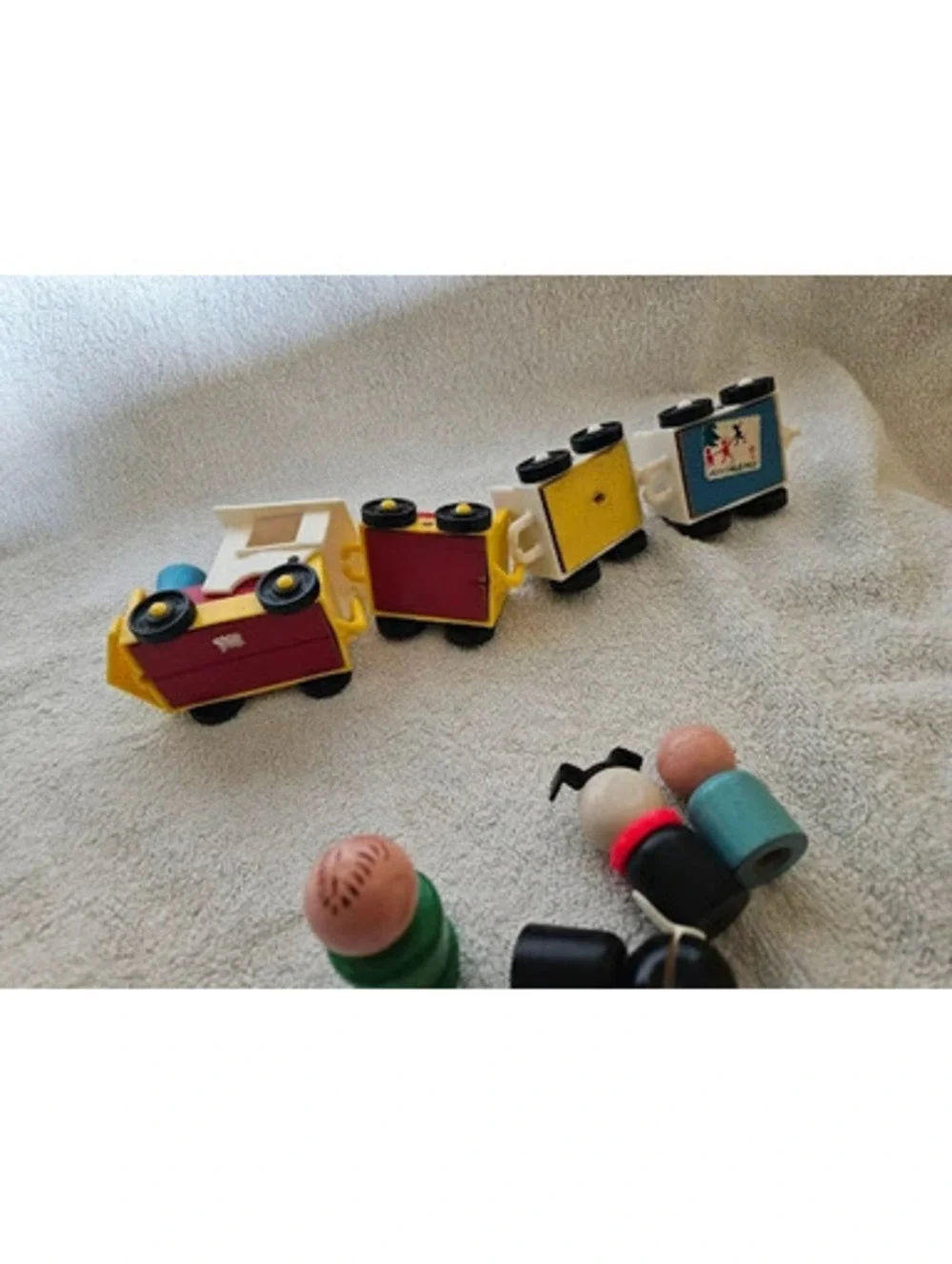 Vtg 1963 Fisher-Price Amusement Park Choo Choo Train 932 719 Wood Little People